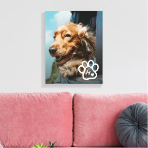 Fügen Sie Ihr eigenes Foto Hund Haustiere Monogram Leinwanddruck