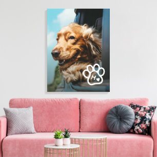 Fügen Sie Ihr eigenes Foto Hund Haustiere Monogram Leinwanddruck