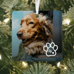 Fügen Sie Ihr eigenes Foto Hund Haustiere Monogram Ornament Aus Metall