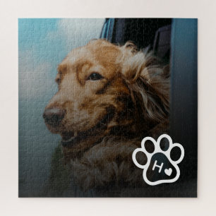 Fügen Sie Ihr eigenes Foto Hund Haustiere Monogram Puzzle