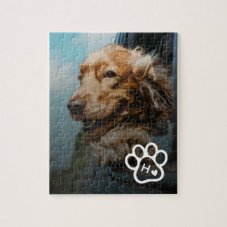 Fügen Sie Ihr eigenes Foto Hund Haustiere Monogram Puzzle