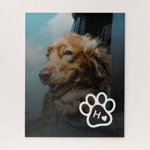 Fügen Sie Ihr eigenes Foto-Hunde-Pets-Monogramm-Pu Puzzle