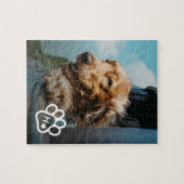 Fügen Sie Ihr eigenes Foto-Hunde-Pets-Monogramm-Pu Puzzle (Horizontal)