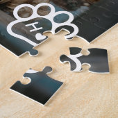 Fügen Sie Ihr eigenes Foto-Hunde-Pets-Monogramm-Pu Puzzle (Seite)