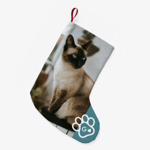 Fügen Sie Ihr eigenes Foto Katzen Haustiere Monogr Kleiner Weihnachtsstrumpf