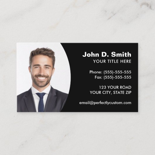 Fügen Sie Ihr eigenes Foto moderne berufliche Schw Visitenkarte (Vorderseite)