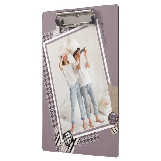 Fügen Sie Ihr eigenes Foto Moderner, Personalisier Klemmbrett (Links)