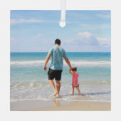 Fügen Sie Ihr eigenes Foto oder Text-Glas-Ornament Ornament Aus Glas (Rückseite)