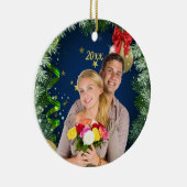 Fügen Sie Ihr eigenes Foto Personalisierten Weihna Keramik Ornament (Rechts)