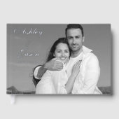 Fügen Sie Ihr eigenes Foto Silver Foil Wedding hin Gästebuch (Vorderseite)
