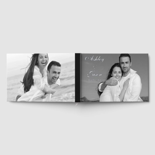 Fügen Sie Ihr eigenes Foto Silver Foil Wedding hin Gästebuch (Voll)