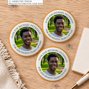 Fügen Sie Ihr eigenes Foto und den Namen des Sport Button