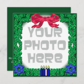 Fügen Sie Ihr eigenes Foto Weihnachten / Hanukkah  Einladung (Vorne/Hinten)