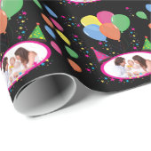 Fügen Sie Ihr eigenes Foto zu Party Hats und Ballo Geschenkpapier (Rolleneckpunkt)