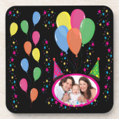 Fügen Sie Ihr eigenes Foto zu Party Hats und Ballo Untersetzer (Vorderseite)