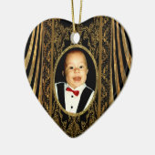 Fügen Sie Ihr eigenes Fotoherz ein Keramikornament (Links)