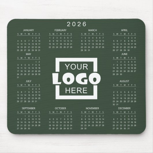 Fügen Sie Ihr eigenes Geschäft-Logo 2026 Kalender Mousepad (Vorne)