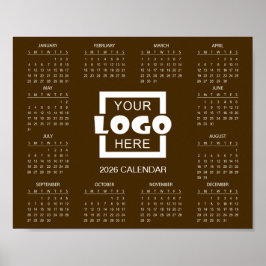 Fügen Sie Ihr eigenes Geschäft-Logo 2026 Kalender Poster