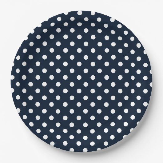 Fügen Sie Ihr eigenes Hintergrundfarbe Polka Dots Pappteller (Vorderseite)