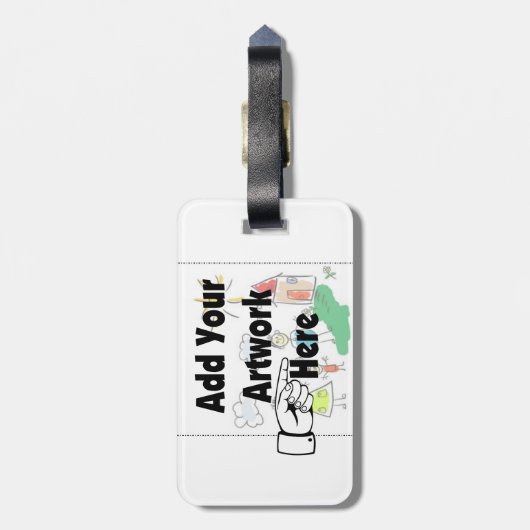 Fügen Sie Ihr eigenes Kunstwerk oder Kid's Artwork Gepäckanhänger (Rückseite vertikal)