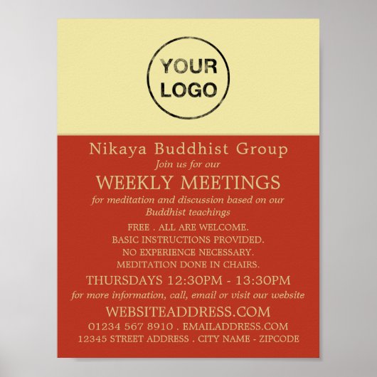 Fügen Sie Ihr eigenes Logo hinzu, Buddhismus, budd Poster (Vorne)