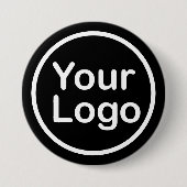 Fügen Sie Ihr eigenes Logo hinzu | Schwarzer Hinte Button (Vorderseite)