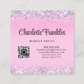 Fügen Sie Ihr eigenes Logo Kreis eleganten Glitzer Quadratische Visitenkarte (Rückseite)