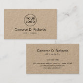 Fügen Sie Ihr eigenes Logo-Minimalpapier zu Kraft Visitenkarte (Vorne/Hinten)