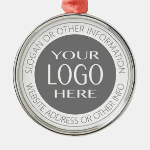 Fügen Sie Ihr eigenes Logo und kreisförmigen Text Ornament Aus Metall