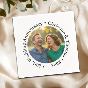 Fügen Sie Ihr eigenes Paar-Foto 20. Hochzeitstag h Serviette