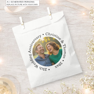 Fügen Sie Ihr eigenes Paar-Foto 25. Hochzeitstag h Geschenktütchen