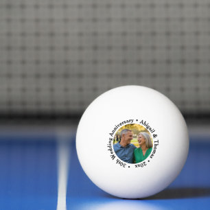 Fügen Sie Ihr eigenes Paar-Foto 30. Hochzeitstag h Tischtennisball