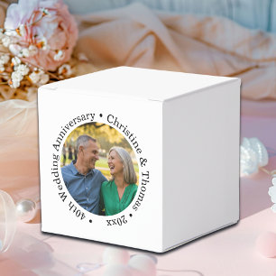 Fügen Sie Ihr eigenes Paar-Foto 40. Hochzeitstag h Geschenkschachtel