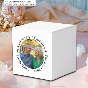 Fügen Sie Ihr eigenes Paar-Foto 40. Hochzeitstag h Geschenkschachtel