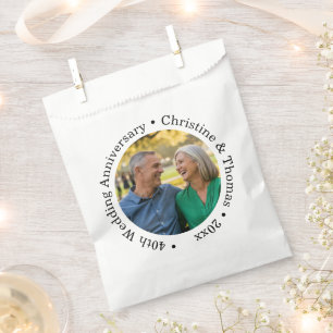 Fügen Sie Ihr eigenes Paar-Foto 40. Hochzeitstag h Geschenktütchen