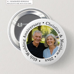 Fügen Sie Ihr eigenes Paar-Foto 45. Hochzeitstag h Button