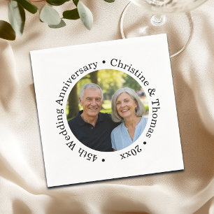 Fügen Sie Ihr eigenes Paar-Foto 45. Hochzeitstag h Serviette