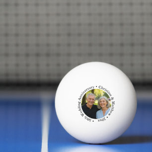 Fügen Sie Ihr eigenes Paar-Foto 50. Hochzeitstag h Tischtennisball
