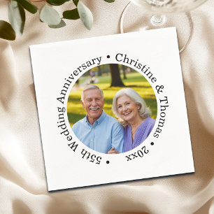 Fügen Sie Ihr eigenes Paar-Foto 55. Hochzeitstag h Serviette