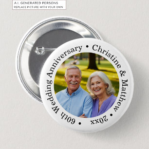 Fügen Sie Ihr eigenes Paar-Foto 60. Hochzeitstag h Button