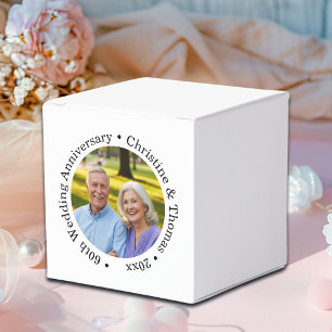 Fügen Sie Ihr eigenes Paar-Foto 60. Hochzeitstag h Geschenkschachtel