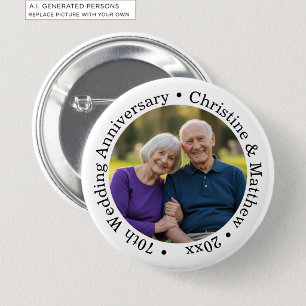 Fügen Sie Ihr eigenes Paar-Foto 70. Hochzeitstag h Button