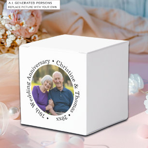 Fügen Sie Ihr eigenes Paar-Foto 70. Hochzeitstag h Geschenkschachtel