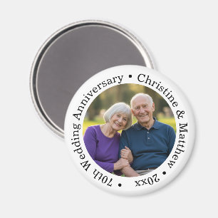 Fügen Sie Ihr eigenes Paar-Foto 70. Hochzeitstag h Magnet