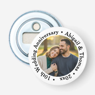 Fügen Sie Ihr eigenes Paar-Foto zum 10. Hochzeitst Flaschenöffner