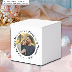 Fügen Sie Ihr eigenes Paar-Foto zum 10. Hochzeitst Geschenkschachtel