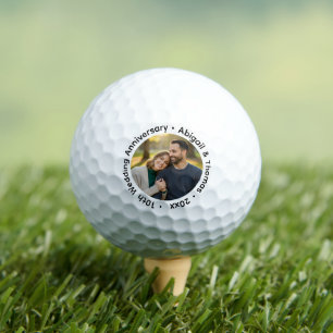 Fügen Sie Ihr eigenes Paar-Foto zum 10. Hochzeitst Golfball
