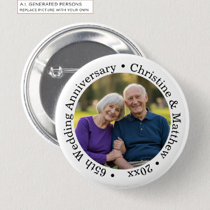 Fügen Sie Ihr eigenes Paar-Foto zum 65. Hochzeitst Button