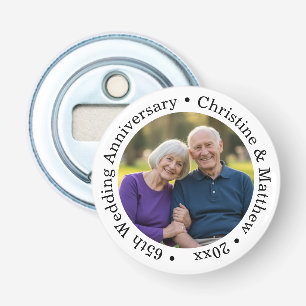 Fügen Sie Ihr eigenes Paar-Foto zum 65. Hochzeitst Flaschenöffner