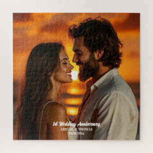 Fügen Sie Ihr eigenes Paar-Foto zum Hochzeitstag h Puzzle